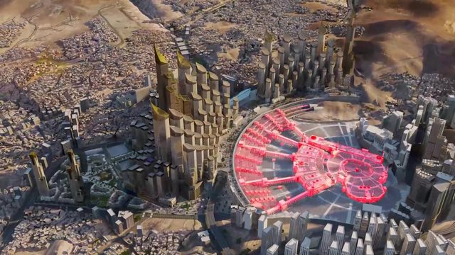 Al Masjid Al Haram highlighted on the model